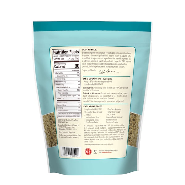 Textured Vegetable Protein 12 oz. Resealable Pouches, PK4